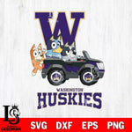 Washington Huskies Bluey friends car Svg Eps Dxf Png File, NCAA svg, Digital Download, Instant Download