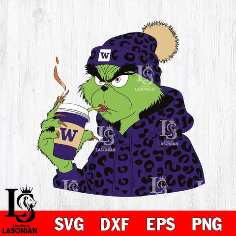 Washington Huskies Boujee Grinch 8 Svg Eps Dxf Png File, Digital Download, Instant Download