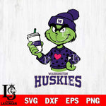 Washington Huskies Boujee Grinch Heart Christmas Cut Files Cricut, Svg Dxf Eps Png file, Digital download , Silhouette