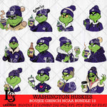 Washington Huskies Boujee Grinch NCAA Bundle 12 SVG Eps Dxf Png File, Digital Download, Instant Download