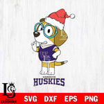 Washington Huskies Christmas Bluey Honey Sport Cut Files,Bluey Cricut,Christmas Svg , Bluey svg , Digital Download, dxf eps png pdf file