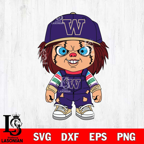 Washington Huskies Chucky Football Horror Halloween Svg Eps Dxf Png File, NCAA svg, Digital Download, Instant Download