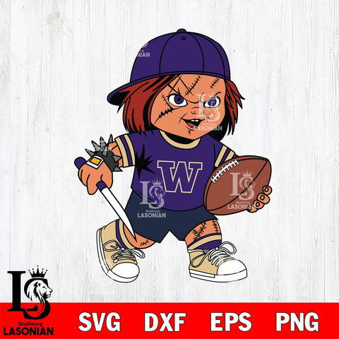 Washington Huskies Chucky Horror 10 Svg Eps Dxf Png File, NCAA svg, Digital Download, Instant Download