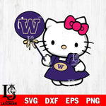 Washington Huskies Cute Hello Kitty 2 Svg Eps Dxf Png File, Digital Download, Instant Download