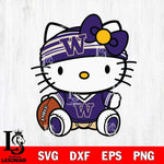 Washington Huskies Cute Hello Kitty Football 12 Svg Eps Dxf Png File, NCAA svg, Digital Download, Instant Download