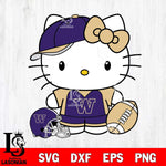 Washington Huskies Cute Hello Kitty Football 4 Svg Eps Dxf Png File, NCAA svg, Digital Download, Instant Download