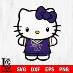 Washington Huskies Cute Hello Kitty Football 6 Svg Eps Dxf Png File, NCAA svg, Digital Download, Instant Download