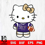 Washington Huskies Cute Hello Kitty Football 8 Svg Eps Dxf Png File, NCAA svg, Digital Download, Instant Download