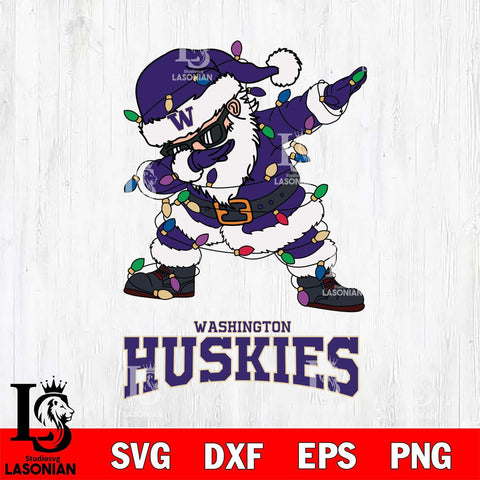 Washington Huskies Dabbing Santa Claus Ugly Christmas Svg dxf eps png pdf file,NCAA svg,Digital Download,Cricut file