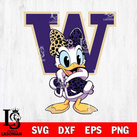 Washington Huskies Fancy Daisy Duck Disney Svg Eps Dxf Png File, Digital Download, Instant Download