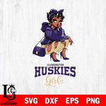 Washington Huskies Fashion Black Fan Girl Betty Boop, Svg Eps Dxf Png File, Digital Download