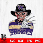 Washington Huskies Freddy Krueger Horror Halloween Svg Eps Dxf Png File, NCAA svg, Digital Download, Instant Download