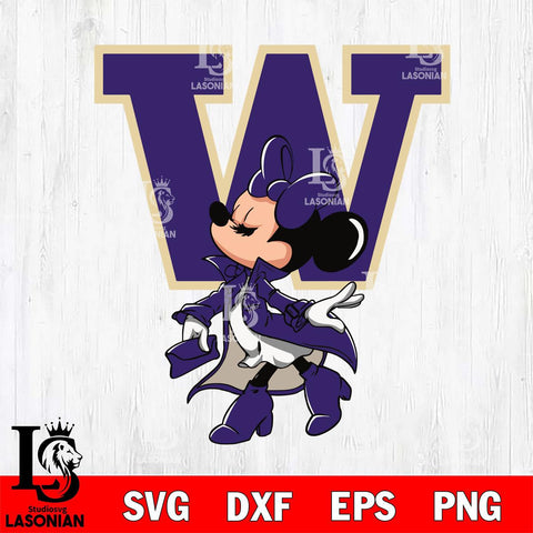 Washington Huskies Glamorous Minnie Svg Eps Dxf Png File, Digital Download, Instant Download