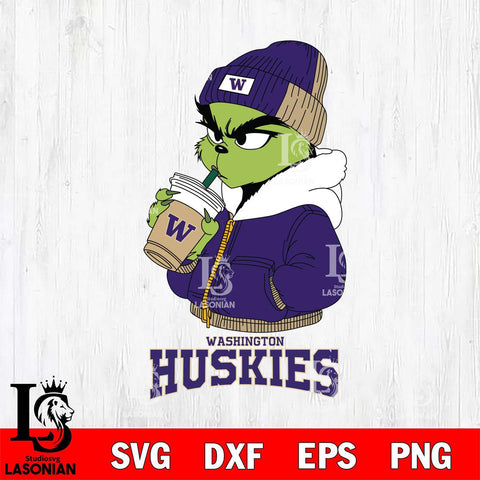 Washington Huskies Grinch Bougie Christmas Cut Files Cricut, Svg Dxf Eps Png file, Digital download , Silhouette