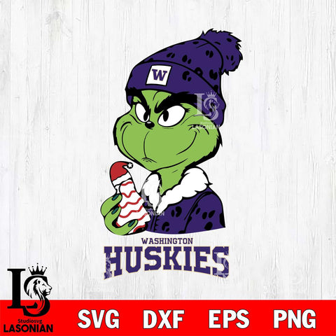 Washington Huskies Grinch Tree Cake Svg Eps Dxf Png File, Digital Download, Instant Download