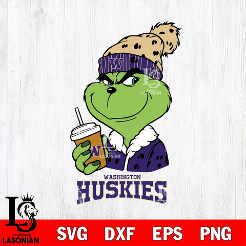 Washington Huskies Grinch hat Svg Eps Dxf Png File, Digital Download, Instant Download