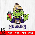 Washington Huskies Grinch with coffee Svg Eps Dxf Png File, Digital Download, Instant Download