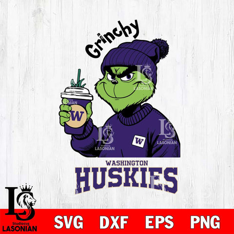 Washington Huskies Grinchy Bougie Christmas Cut Files Cricut, Svg Dxf Eps Png file, Digital download , Silhouette