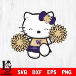 Washington Huskies Hello Kitty Cheerleader Svg Eps Dxf Png File, Digital Download, Instant Download