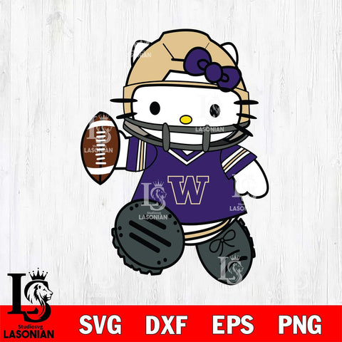 Washington Huskies Hello Kitty sport Svg Eps Dxf Png File, NCAA svg, Digital Download, Instant Download