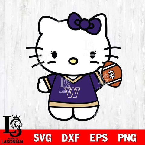 Washington Huskies Hello Kitty sport 7 Svg Eps Dxf Png File, NCAA svg, Digital Download, Instant Download