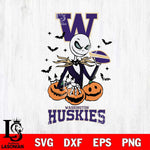 Washington Huskies Jack Skellington 2 halloween Svg Eps Dxf Png File, NCAA svg, Digital Download, Instant Download