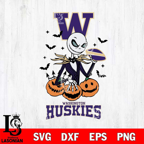 Washington Huskies Jack Skellington 2 halloween Svg Eps Dxf Png File, NCAA svg, Digital Download, Instant Download