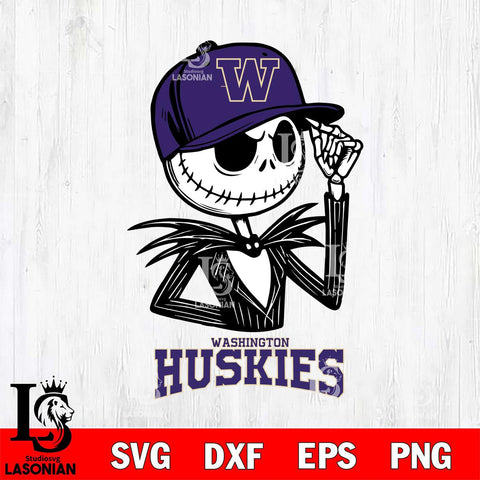 Washington Huskies Jack Skellington 3 Halloween Svg Eps Dxf Png File, NCAA svg, Digital Download, Instant Download