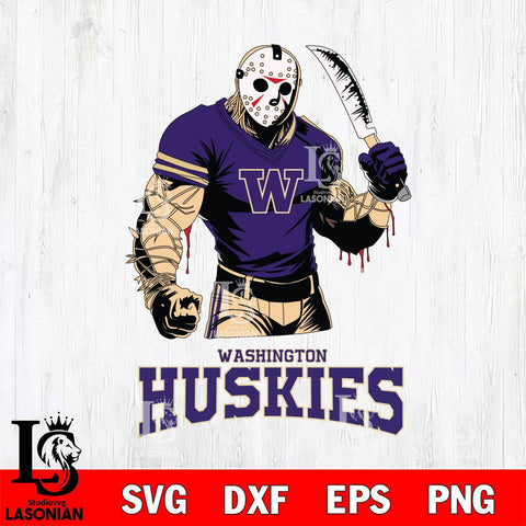 Washington Huskies Jason Voorhees Svg Eps Dxf Png File, Digital Download