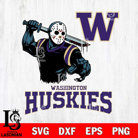 Washington Huskies Jason Voorhees 5 Svg Eps Dxf Png File, Digital Download