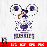 Washington Huskies Mickey Heart Rugby Svg Eps Dxf Png File, Digital Download ,Instant Download, Cricut File