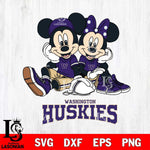 Washington Huskies Mickey Minnie Mouse Football Sit Svg Eps Dxf Png File, NCAA svg , File Cut , Digital Download , Instant Download, Cut Svg Files