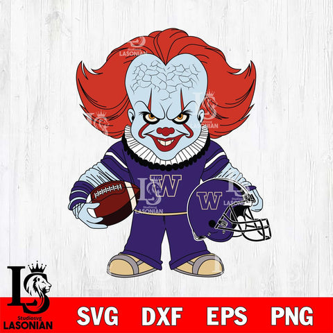 Washington Huskies Pennywise Horror Sport Svg Eps Dxf Png File, Digital Download