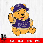 Washington Huskies Pooh Bear Svg Eps Dxf Png File, NCAA svg, Digital Download, Instant Download