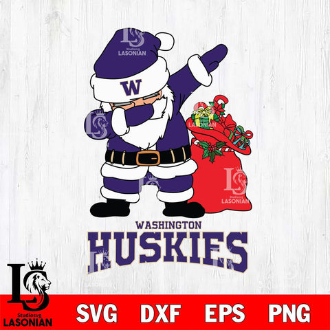 Washington Huskies Santa Dabbing Christmas Svg dxf eps png pdf file,NCAA svg,Digital Download,Cricut file