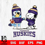 Washington Huskies Snoopy & Bluey Football Svg Eps Dxf Png File,NCAA Svg Files,Chill Guy svg ,Digital Download ,Instant Download, Cricut File