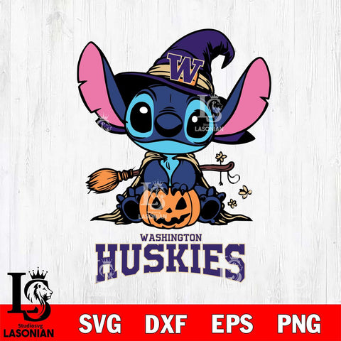 Washington Huskies Stitch witch Svg Eps Dxf Png File, NCAA svg, Digital Download, Instant Download