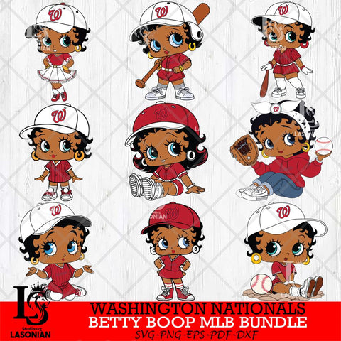 Washington Nationals  Betty Boop MLB Bundle 9 SVG Eps Dxf Png File, Bundle MLB svg, Digital Download, Instant Download