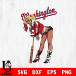 Washington Nationals Black Fan Girl Harley Quinn MLB Svg Eps Dxf Png File, Digital Download, Instant Download