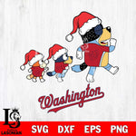 Washington Nationals Bluey Family Christmas Svg Eps Dxf Png File, Digital Download