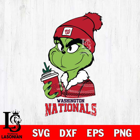 Washington Nationals Boujee Grinch Christmas Cut Files Cricut, Svg Dxf Eps Png file , Silhouette