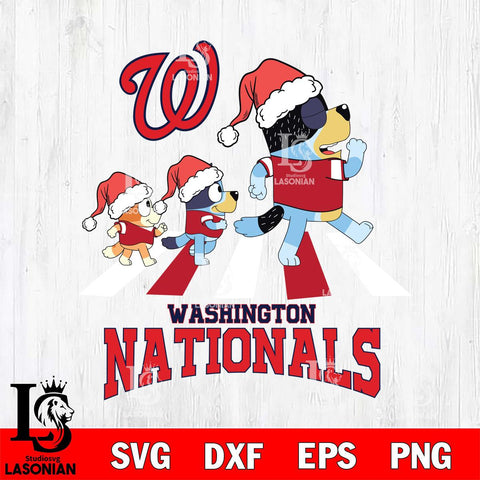 Washington Nationals Christmas Family Bluey Walking Cricut , Christmas Svg , Bluey svg , Digital Download, dxf eps png pdf file