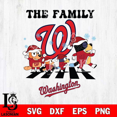 Washington Nationals Family Bluey Christmas Svg Eps Dxf Png File, Digital Download