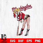 Washington Nationals Fan Girl Harley Quinn MLB Svg Eps Dxf Png File, Digital Download, Instant Download