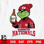 Washington Nationals Grinch Drinking Beer Christmas Cut Files Cricut, Svg Dxf Eps Png file , Silhouette