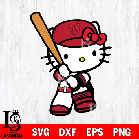 Washington Nationals Hello Kitty Svg Eps Dxf Png File, Digital Download, Instant Download