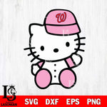 Washington Nationals Hello Kitty Pink Baseball 5 Svg Eps Dxf Png File, MLB svg, Digital Download, Instant Download