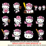 Washington Nationals Hello Kitty Pink Bundle 12 SVG Svg Eps Dxf Png File, MLB svg, Digital Download, Instant Download