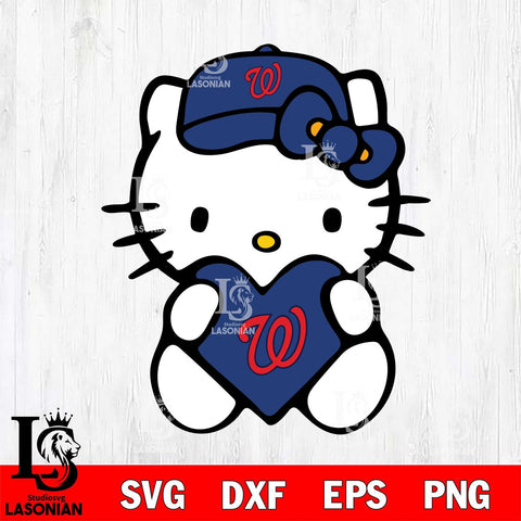 Washington Nationals Hello Kitty sport 4 Svg Eps Dxf Png File, Digital Download, Instant Download