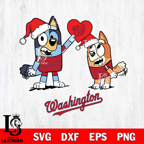 Washington Nationals Love Bluey Christmas Svg Eps Dxf Png File, Digital Download